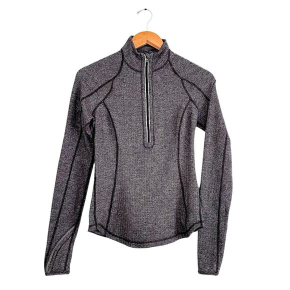 lululemon athletica Jackets & Blazers - Lululemon Run: U-Turn Pullover Jacket in Herringbone Gray and Black 1/4 Zip